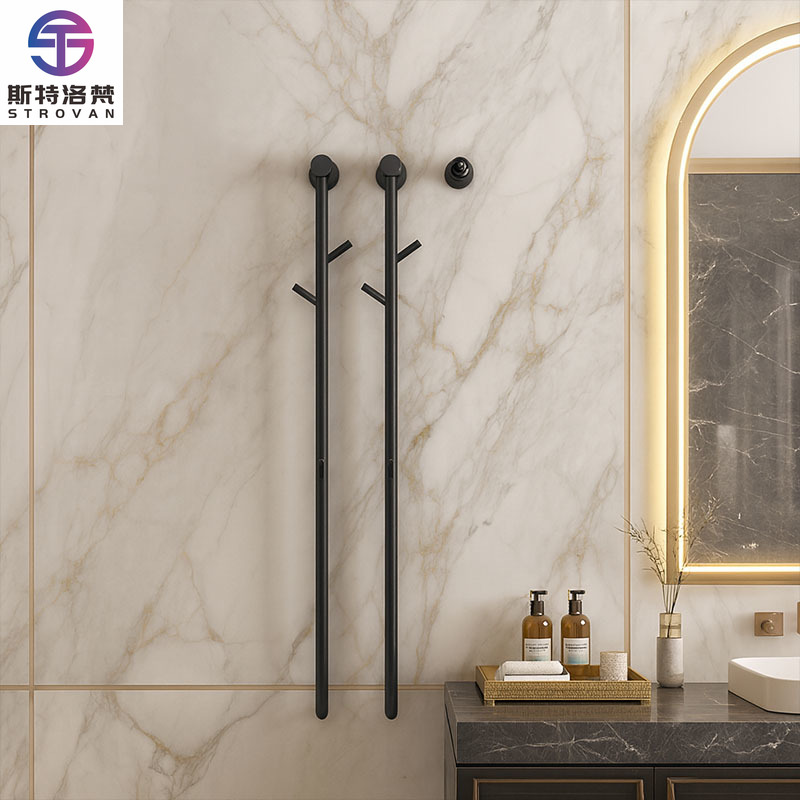 Towel Warmer Electric - モダンな304ステンレス鋼製 垂直壁掛け式 シングルスマートコントロール デジタルディスプレイ 電気式浴室タオルウォーマー