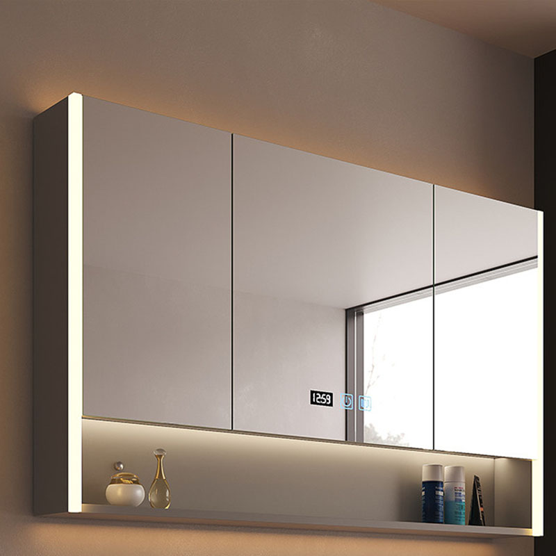 Home Bathroom Organizer - 高級モダンなバスルームキャビネット木製装飾ディスプレイ化粧棚食器棚ミラーオーガナイザーガビネテサロン家具