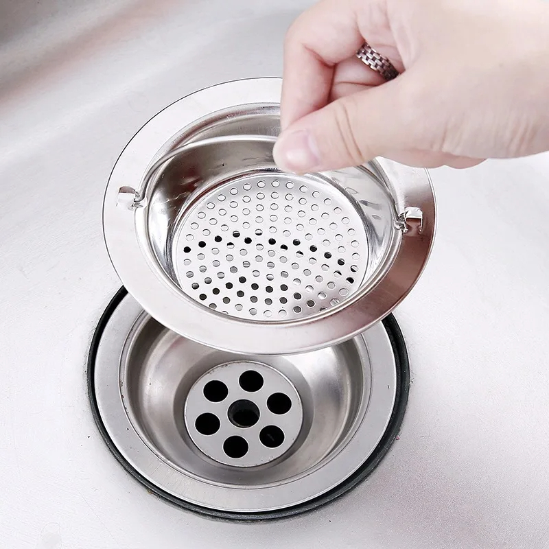 Home Kitchen Bathroom Cleaning - 9/11 センチメートルステンレス鋼シンクフィルターキッチン浴室下水道排水口ヘアアンチブロッキングストレーナー排水家庭用クリーニングアクセサリー