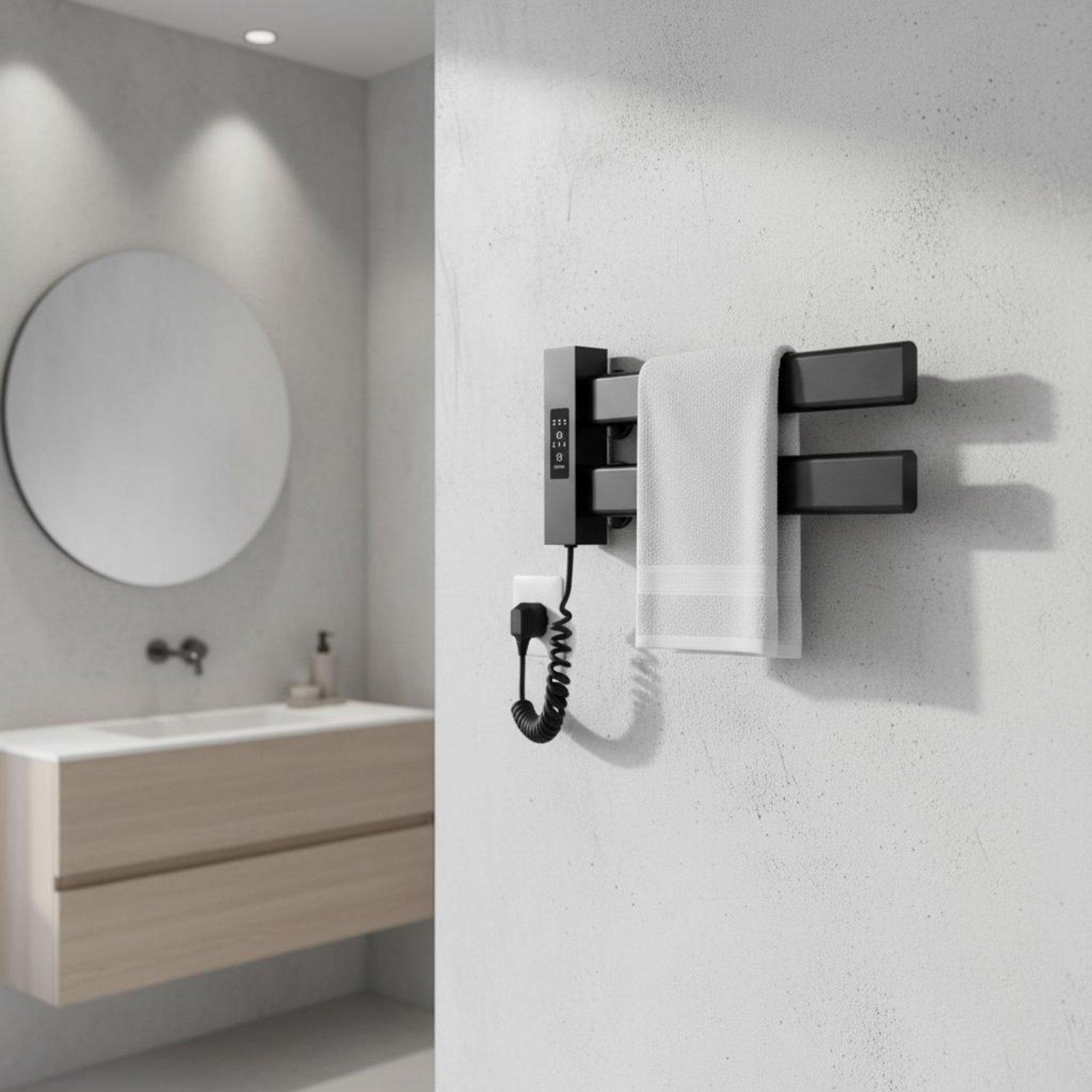Towel Warmer Electric - スマートタオルヒーター 簡単設置 電気タオルウォーマー 速乾除湿 浴室ヒーター