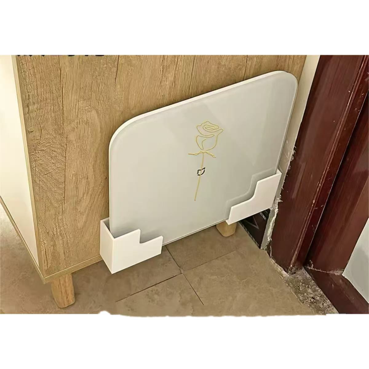 Home Bathroom Scales - 2個入りスケール収納ホルダー、黒と白の体重計スタンド、省スペースのバスルームオーガナイザー、家庭用粘着式スケールサポート