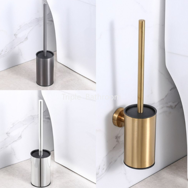 Home Bathroom Equipment - トイレブラシセット（浴室用）ステンレス製トイレブラシセット（ブラシ台、浴室アクセサリー、清掃用品を含む）