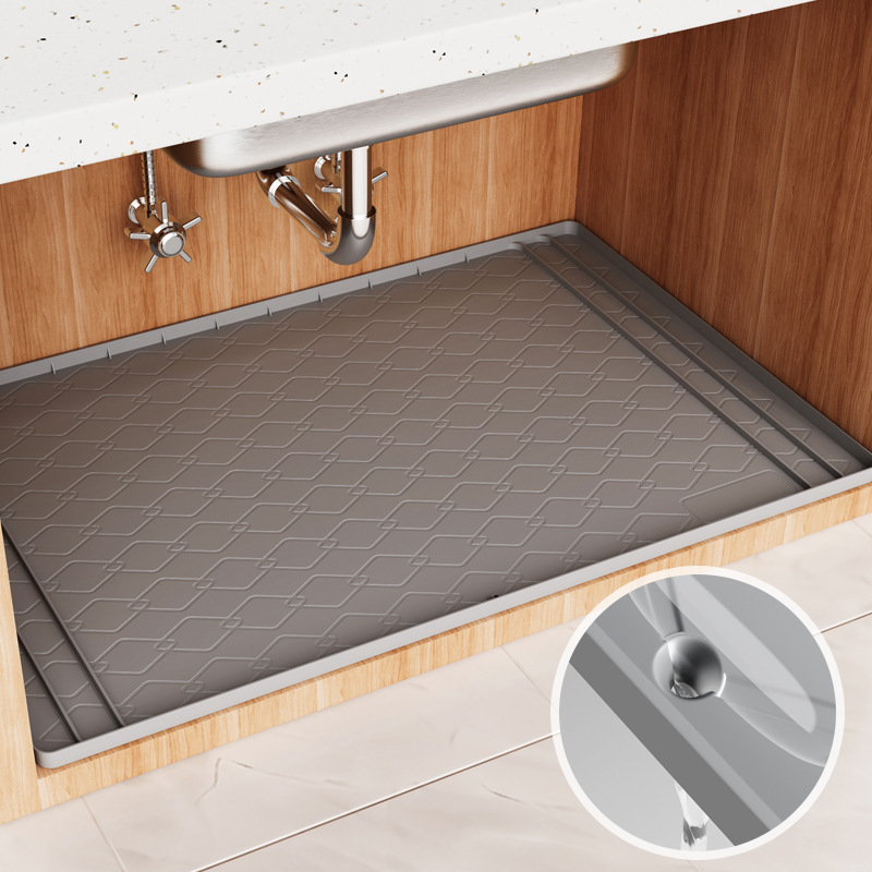 Home Essentials Bathroom Storage - シリコン製シンク下マット キッチン必需品ガジェット、棚ライナー キャビネットプロテクター、ホームオーガナイザー収納、防水バスルーム