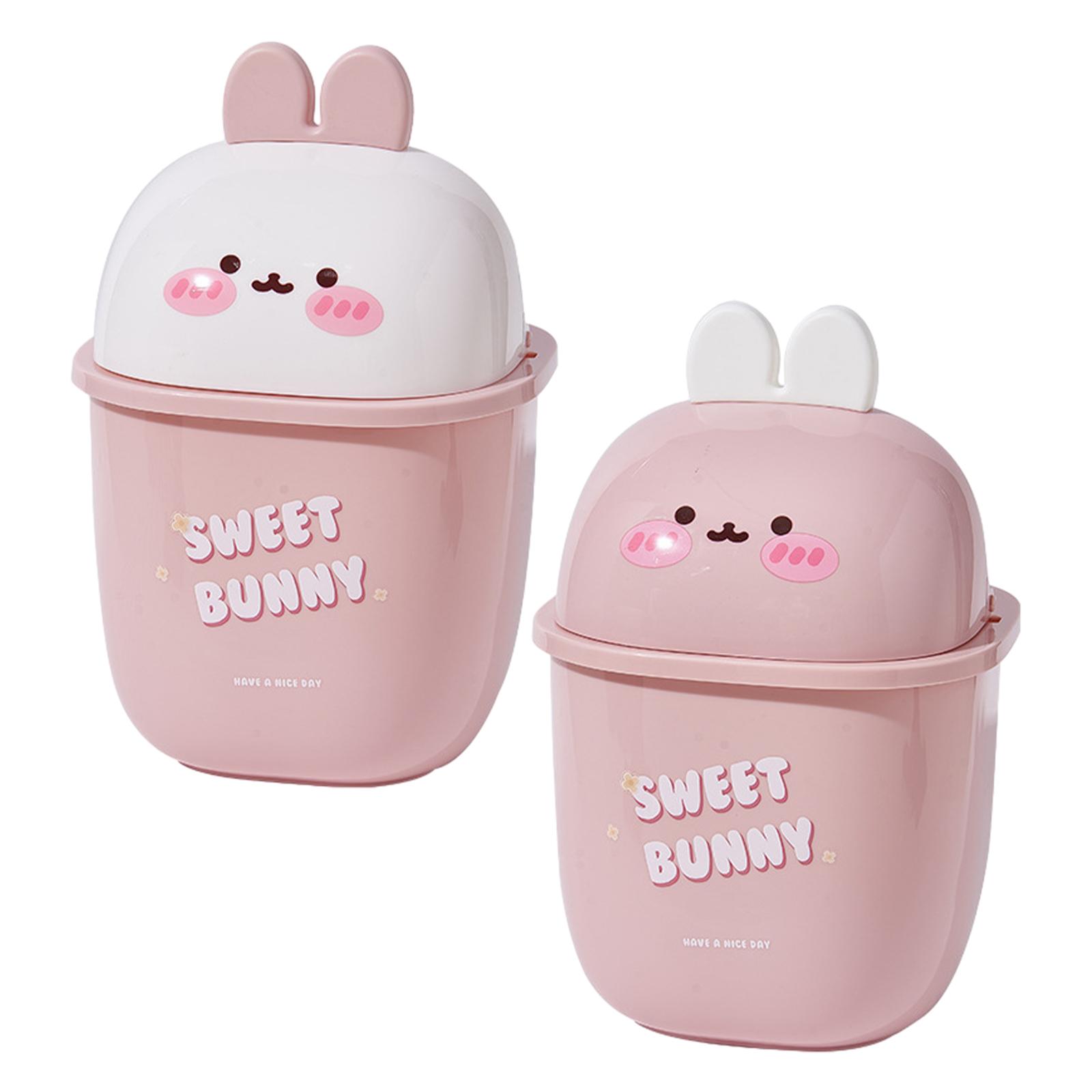 Home Bathroom Trash Can - デスクミニゴミ箱ウサギ型漫画小型収納ビン家庭用デスクキッチン化粧台バスルーム用ゴミ箱