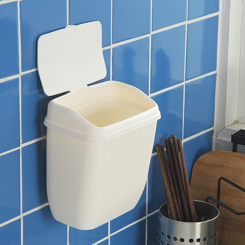 Home Bathroom Trash Can - ミニホワイトプラスチックミニ壁掛けゴミ箱キッチン、バスルーム、家庭用