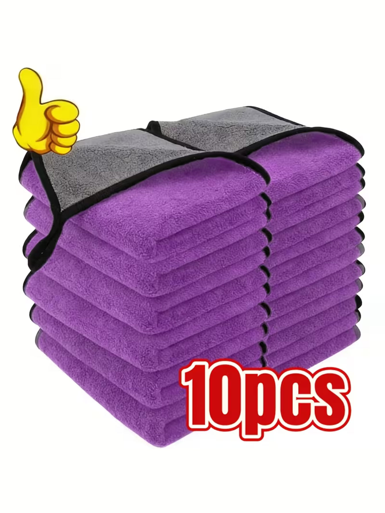Home Kitchen Bathroom Cleaning - 10枚入り両面コーラルベルベットマイクロファイバークリーニングクロス | 高吸水性再利用可能タオル、ツートンカラー、正方形、家庭、キッチン、車、浴室、ガラス掃除、食器洗いに最適、車の清掃に不可欠。