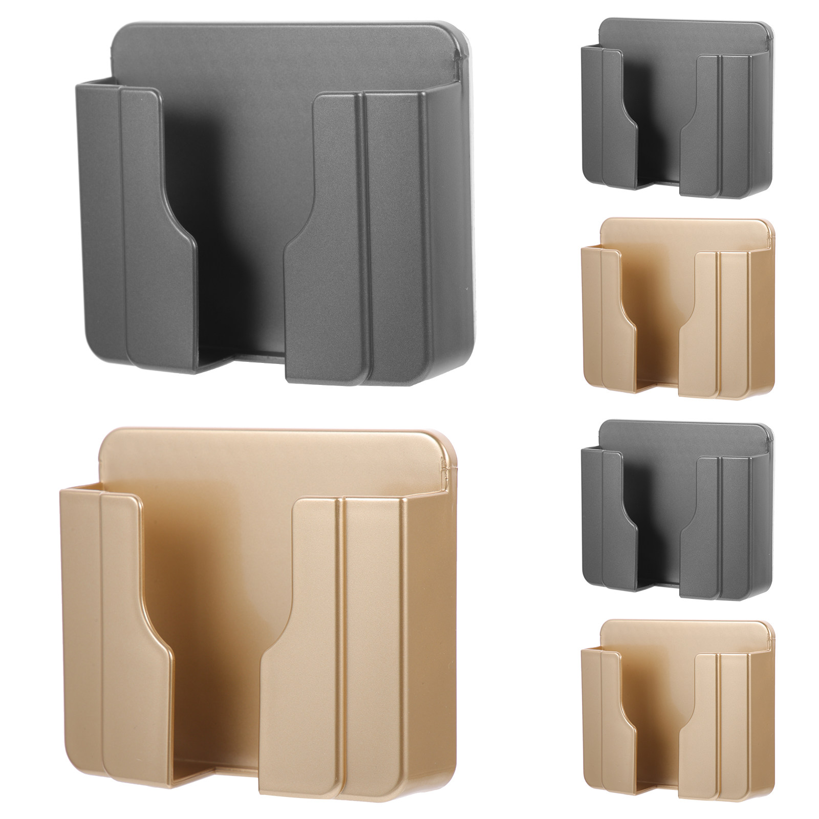 Home Bathroom Organizer - 6個入り、壁に取り付け可能なスマートフォンホルダー。粘着式で自立し、充電スタンドとしても使用可能。家庭、オフィス、キッチン、バスルームでの収納に最適。