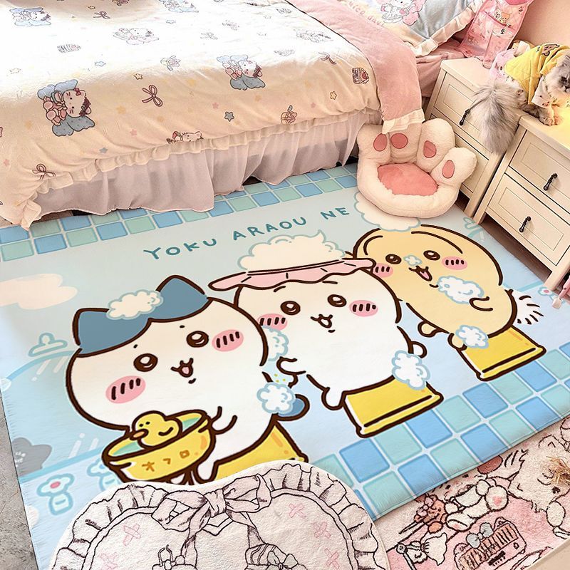 Home Goods Bathroom Rugs - チイカワ、ハチワレ、ウサギのかわいい漫画風フェイクカシミヤラグ、寝室のベッドサイドマット、玄関ドアマット、新スタイル在庫あり