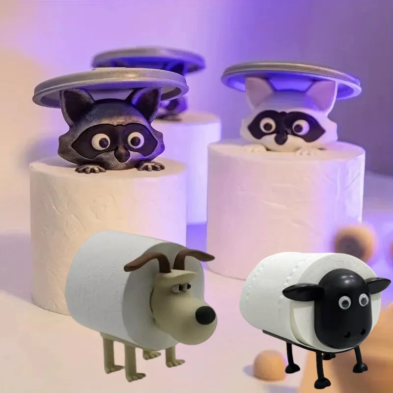 Zara Home Bathroom Accessories - 楽しい犬アライグマ羊トイレットペーパーホルダー家の装飾バスルームアクセサリー収納トイレ浴室キッチンリビングルーム用