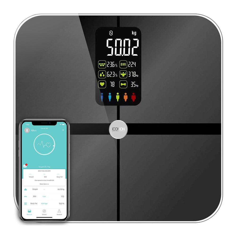 Home Bathroom Scales - デジタルBluetooth体重計 - 高精度体脂肪率・BMIアナライザー、大型ディスプレイ付き健康モニタリング用体重計