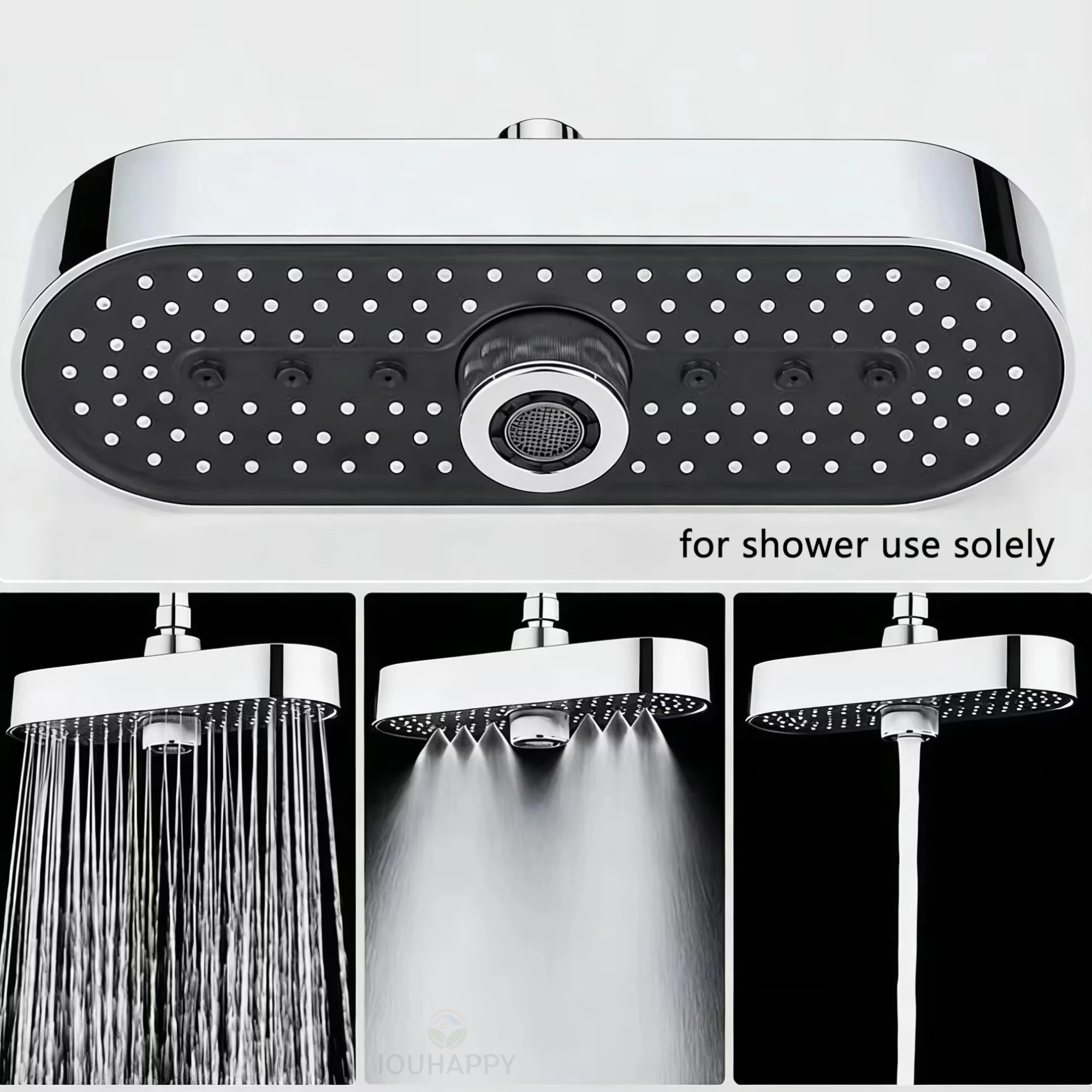 オーバーヘッドシャワーヘッド。3つの機能を持つレインシャワー - Home Bathroom Cleaning のレビューと価格
