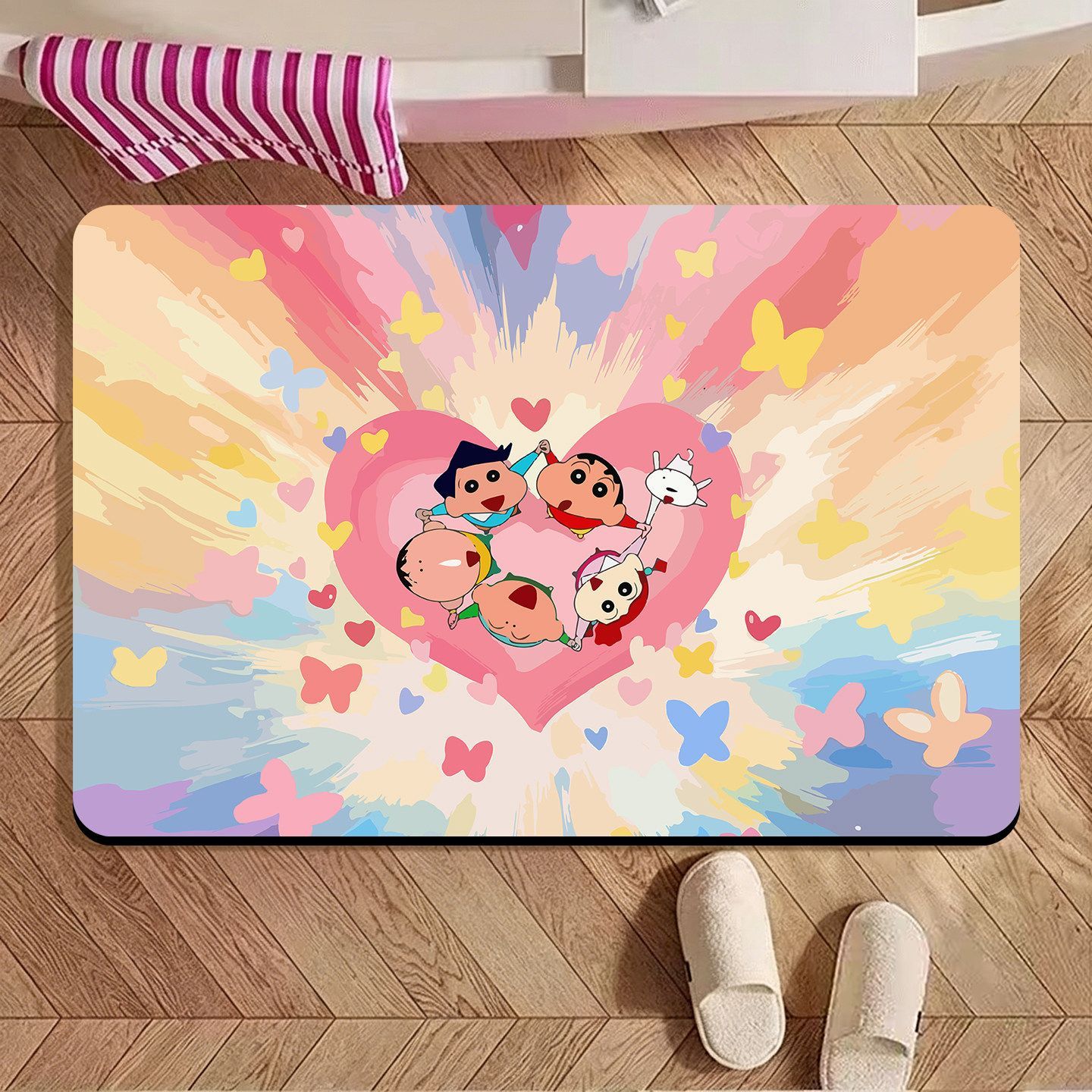 クレヨンしんちゃん 不規則形状バスマット、漫画柄吸水性滑り止 - Home Goods Bathroom Rugs のレビューと価格