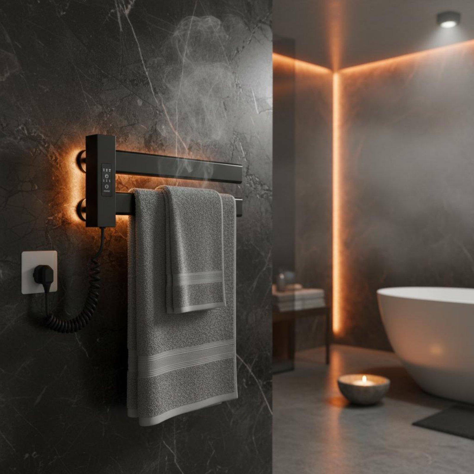 スマートタオルヒーター 簡単設置 電気タオルウォーマー 速乾 - Towel Warmer Electric のレビューと価格