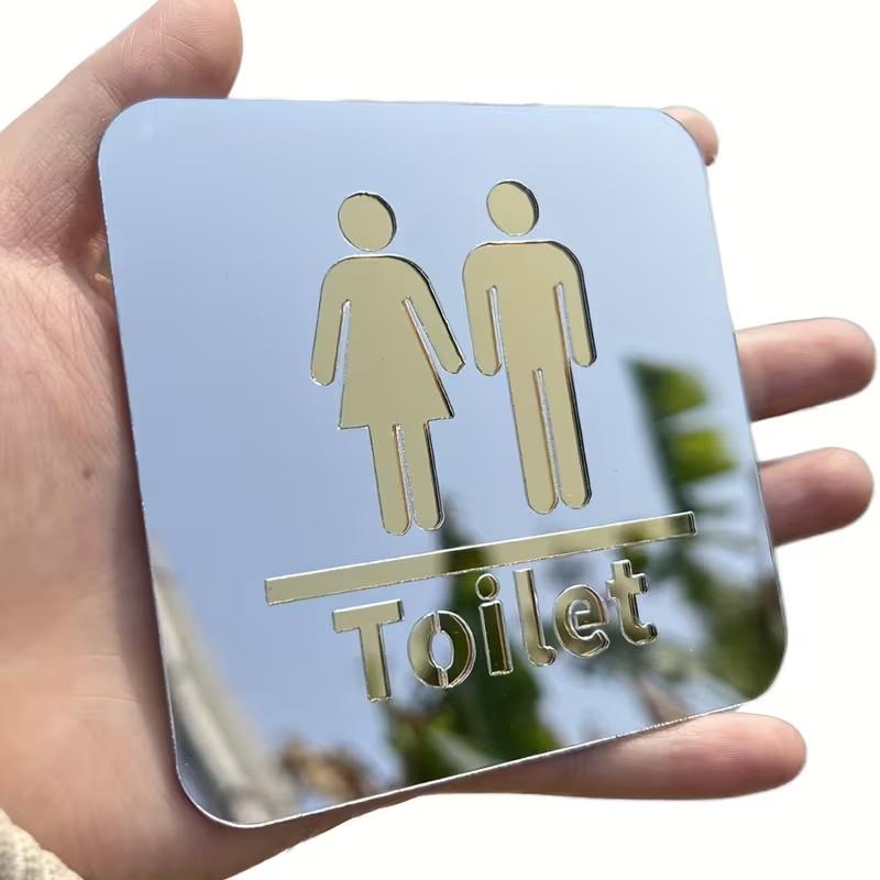 3.94インチのアクリル製トイレサイン、男性用と女性用、バス - Jet Home Bathroom Mirrors のレビューと価格
