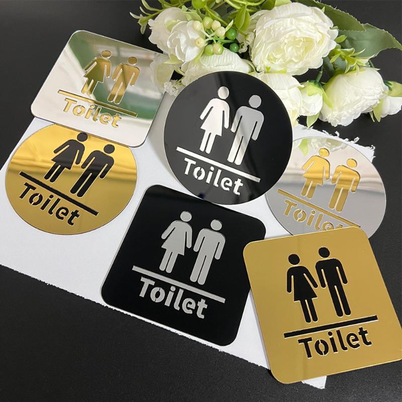 3.94インチのアクリル製トイレサイン、男性用と女性用、バス - Jet Home Bathroom Mirrors のレビューと価格