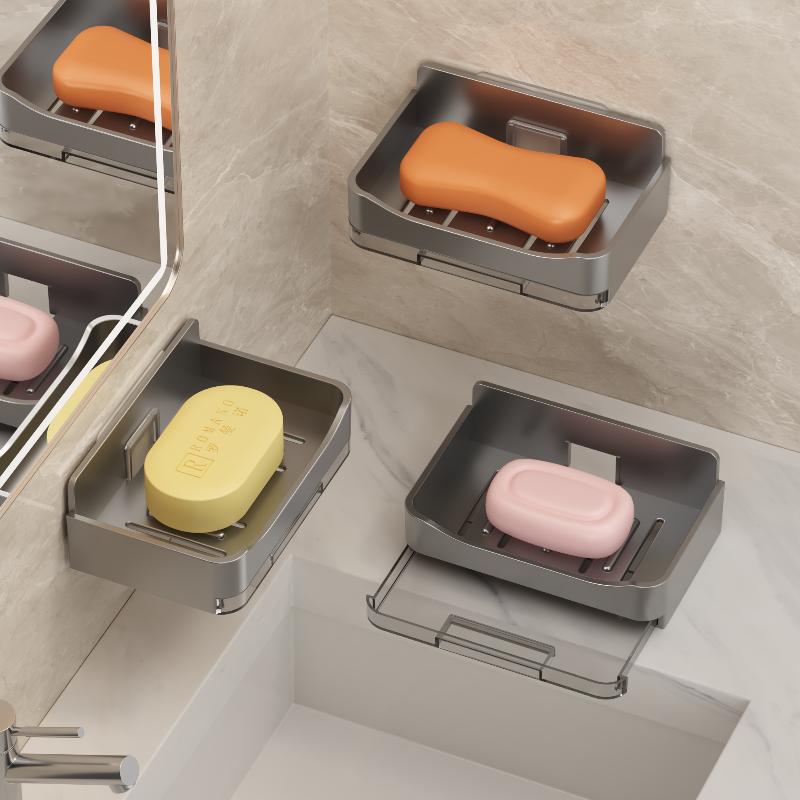 ドリル不要の壁掛け式ソープディッシュ、水切り可能、自己粘着式 - Home Bathroom Sink のレビューと価格