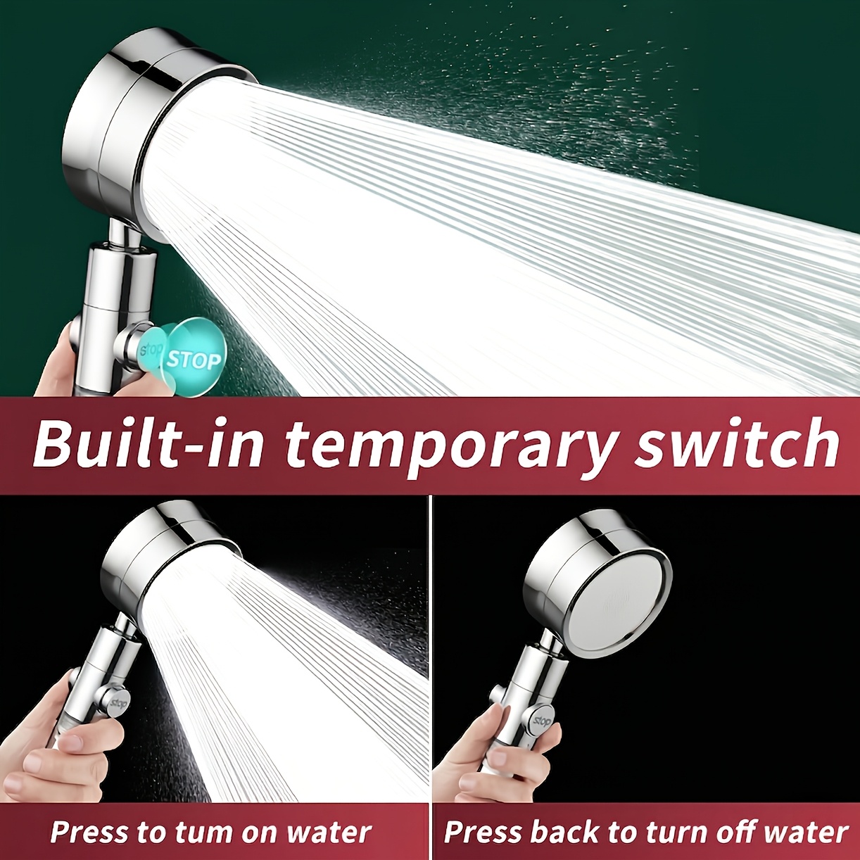 可視フィルター窓付き高圧節水ハンドヘルドシャワー 3モード  - Home Bathroom Water Filter のレビューと価格