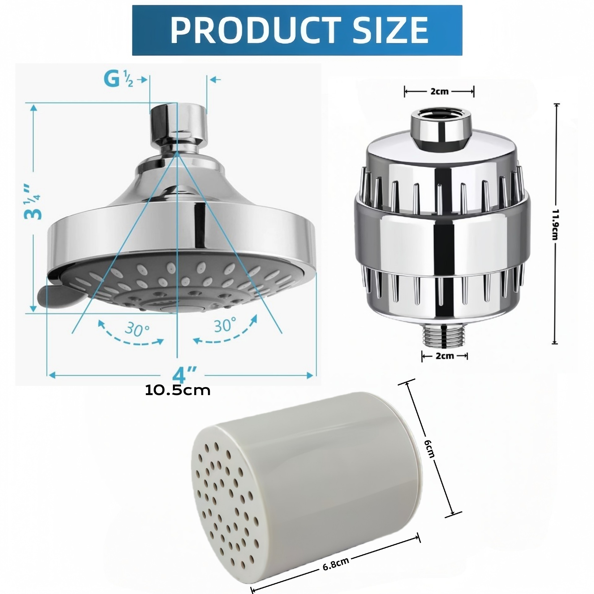 15/20/25/30層フィルターステージ高出力硬水フィルタ - Home Bathroom Water Filter のレビューと価格