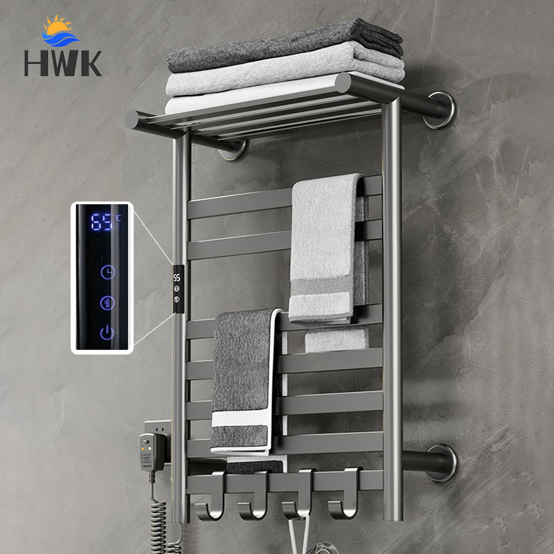 ブラック/ホワイト/グレーのタオル乾燥機。棚付きデジタルディ - Towel Warmer Electric のレビューと価格