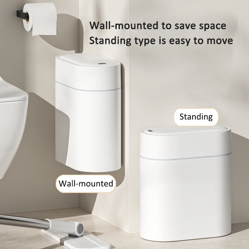 7L/9L 両開きスマートセンサーゴミ箱、壁掛け式スリムゴミ - Home Bathroom Trash Can のレビューと価格