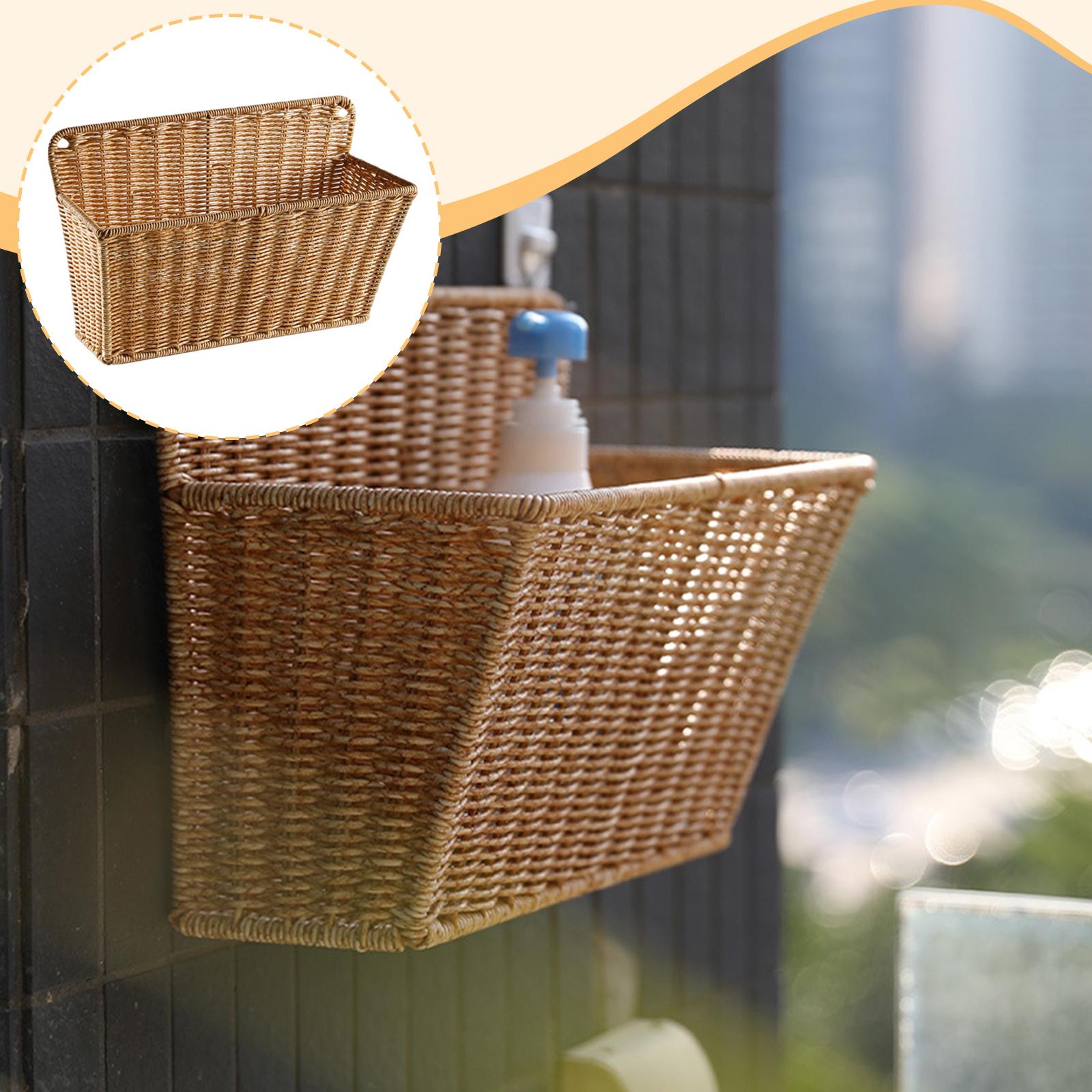 スカンジナビアスタイルの織り収納バスケット壁掛けオーガナイザ - Home Essentials Bathroom Storage のレビューと価格
