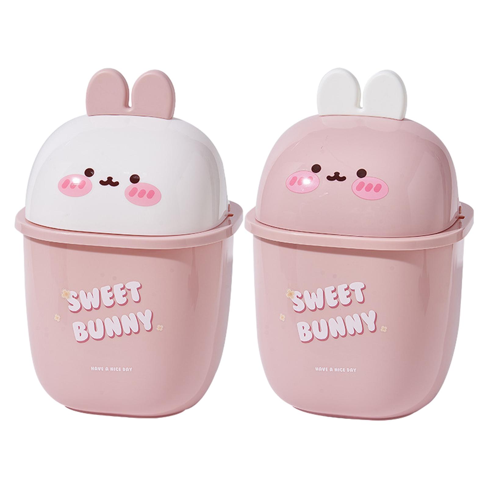 デスクミニゴミ箱ウサギ型漫画小型収納ビン家庭用デスクキッチン - Home Bathroom Trash Can のレビューと価格
