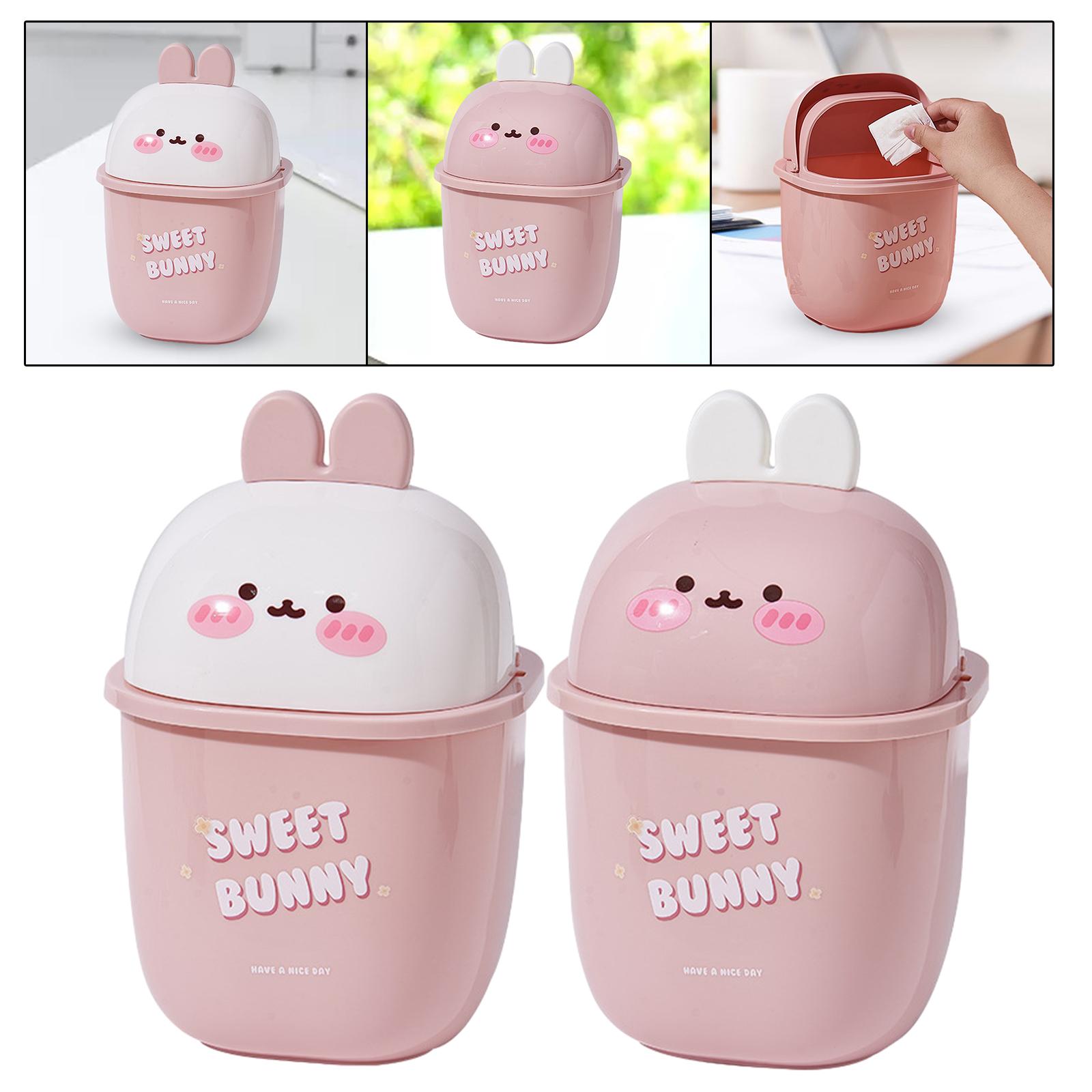 デスクミニゴミ箱ウサギ型漫画小型収納ビン家庭用デスクキッチン - Home Bathroom Trash Can のレビューと価格