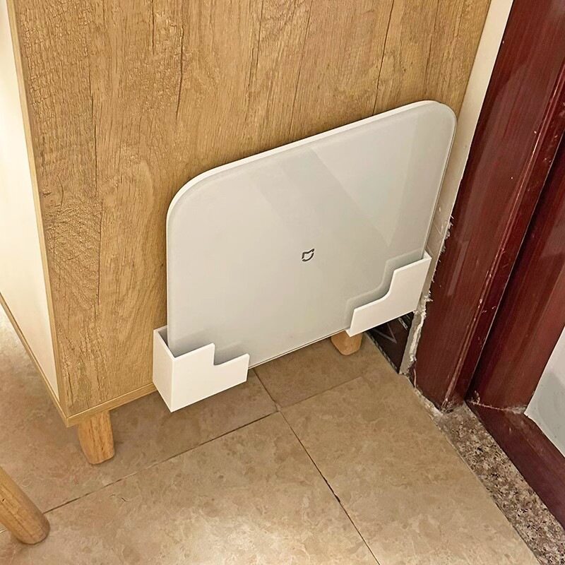 白い自己粘着式体重計壁掛けホルダー 省スペース バスルーム  - Home Bathroom Scales のレビューと価格