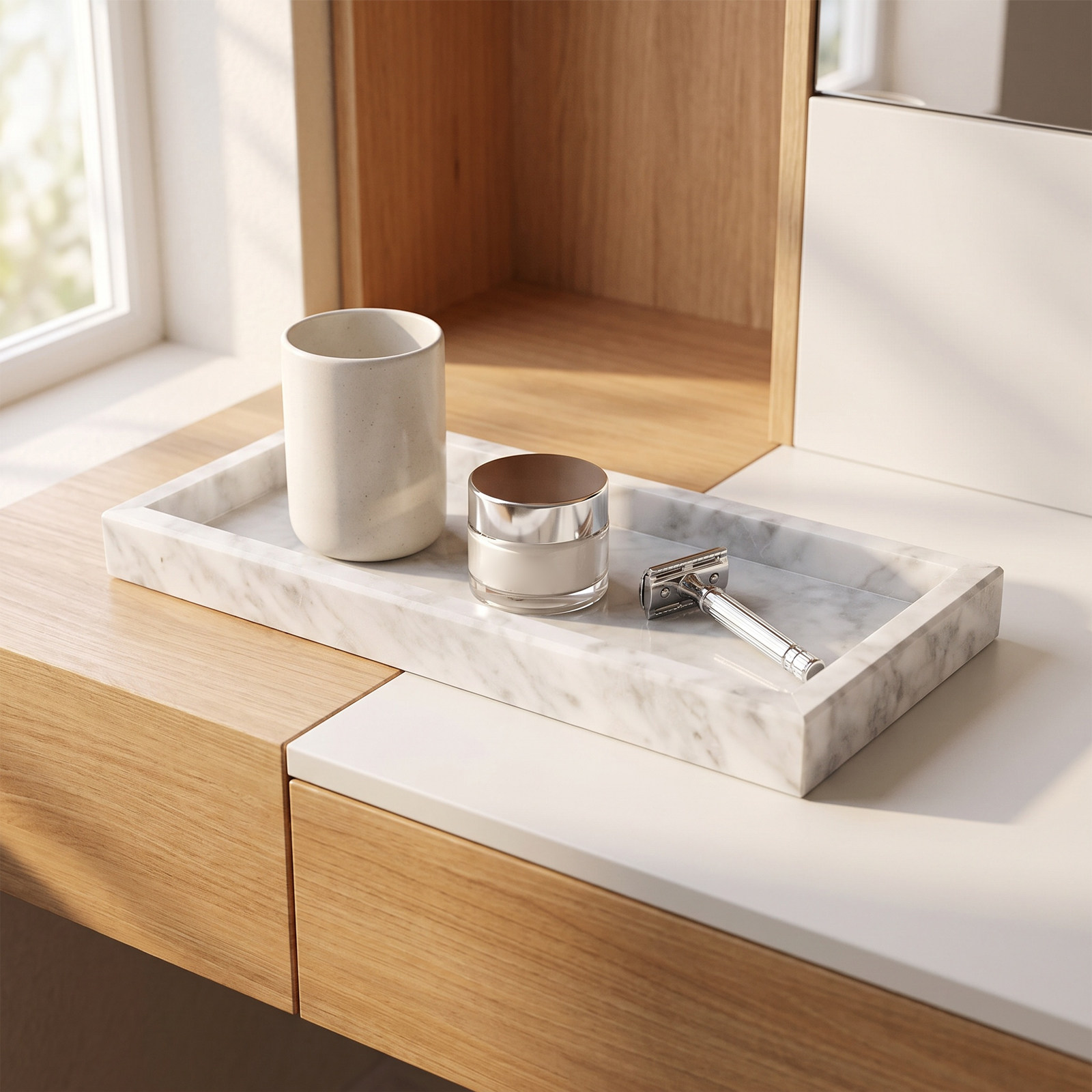 大理石のトレー、長方形。洗面台、キッチン、デスクトップに。1 - Home Bathroom Organizer のレビューと価格