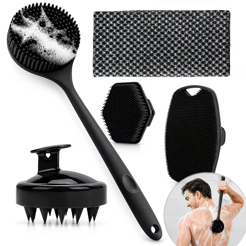 5/4/3/2/1個入りボディバスブラシセット、ロングハンド - Home Bathroom Cleaning Machine のレビューと価格