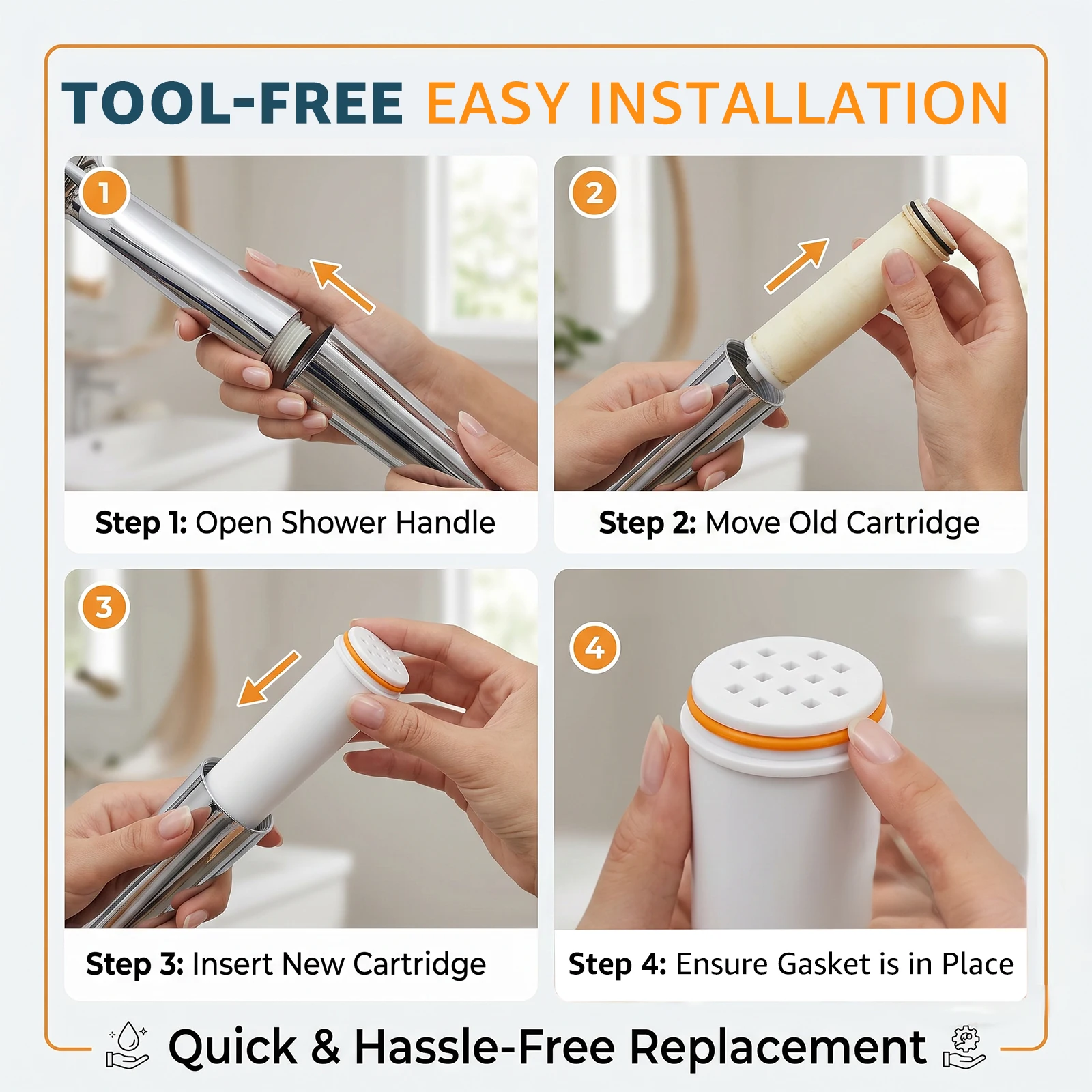 2個入りシャワーヘッド交換用フィルター 塩素除去 活性炭フィ - Home Bathroom Water Filter のレビューと価格
