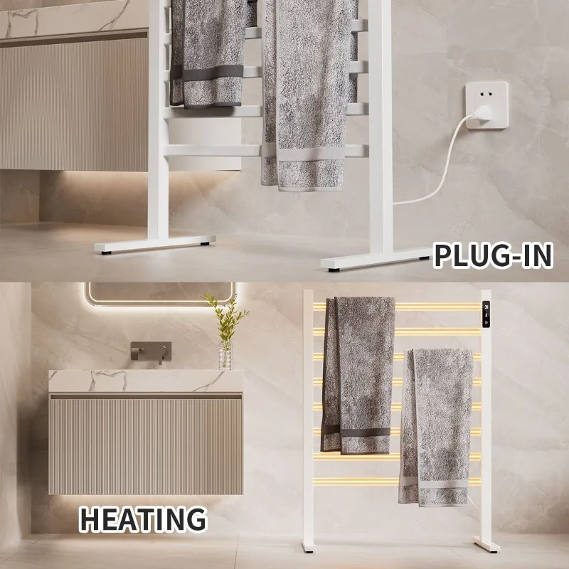 アルミニウム製、電気式、タッチスクリーンタイマー付き、温度調 - Towel Warmer Electric のレビューと価格