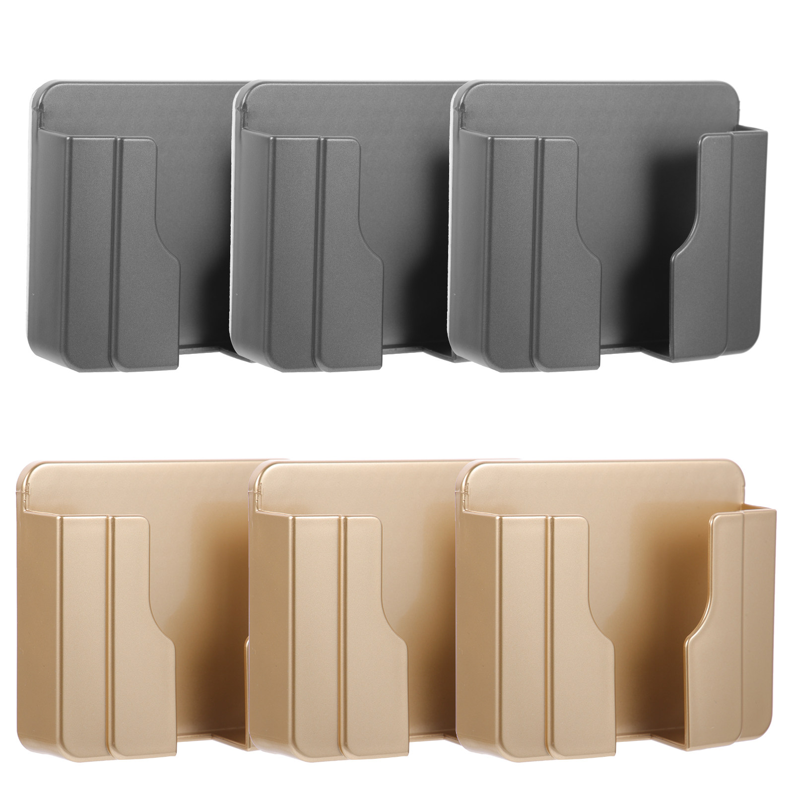 6個入り、壁に取り付け可能なスマートフォンホルダー。粘着式で - Home Bathroom Organizer のレビューと価格