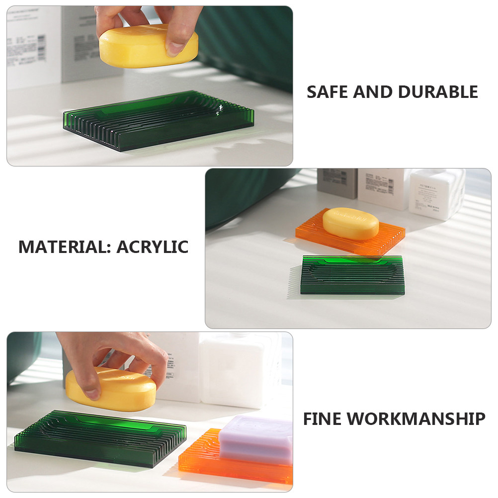 1個入りの高級アクリル製石鹸箱。水切り機能付きで、バスルーム - Home Essentials Bathroom Storage のレビューと価格