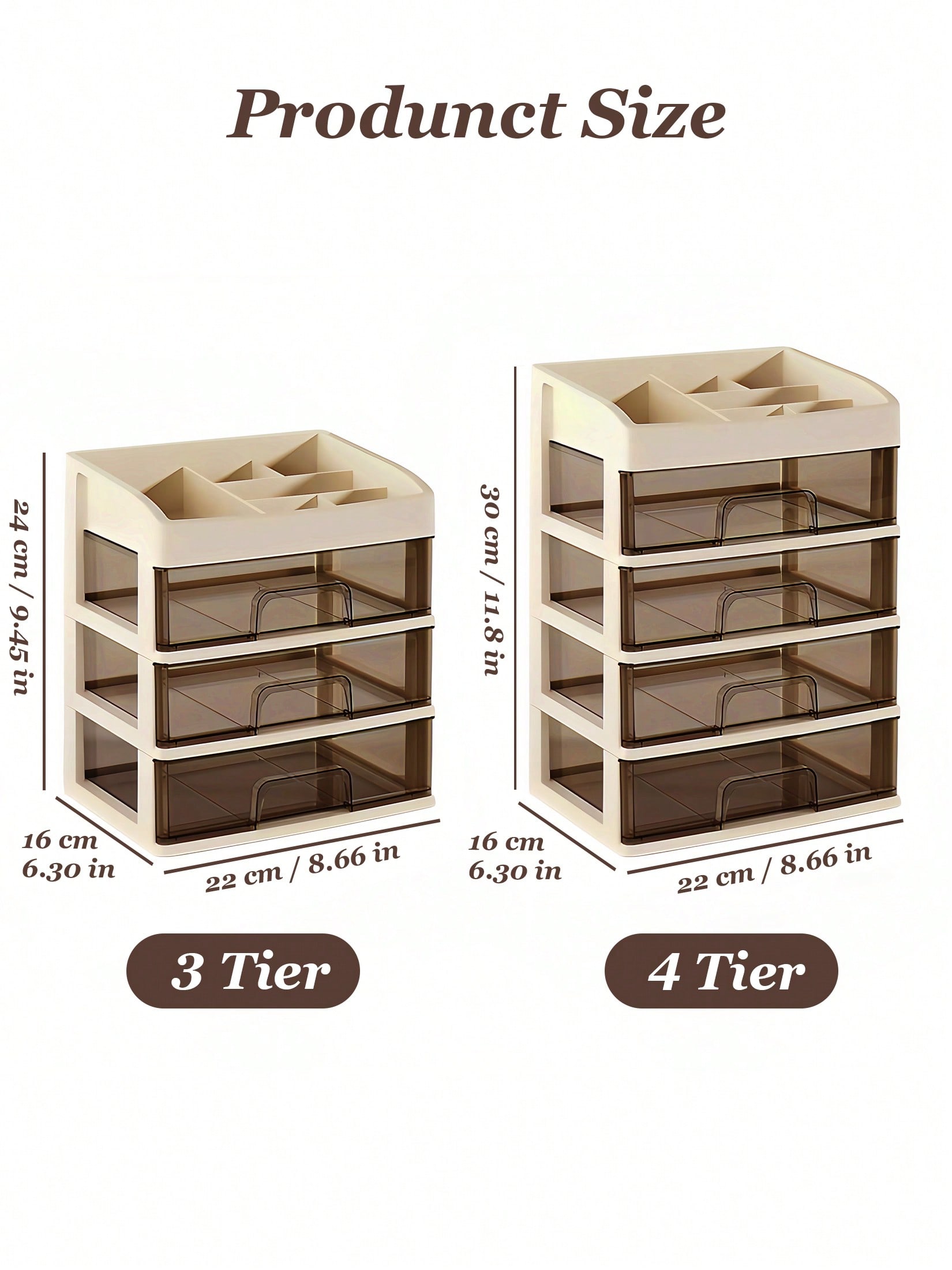 メイクアップ収納オーガナイザー、メイク用品収納引き出し、透明 - Home Essentials Bathroom Storage のレビューと価格