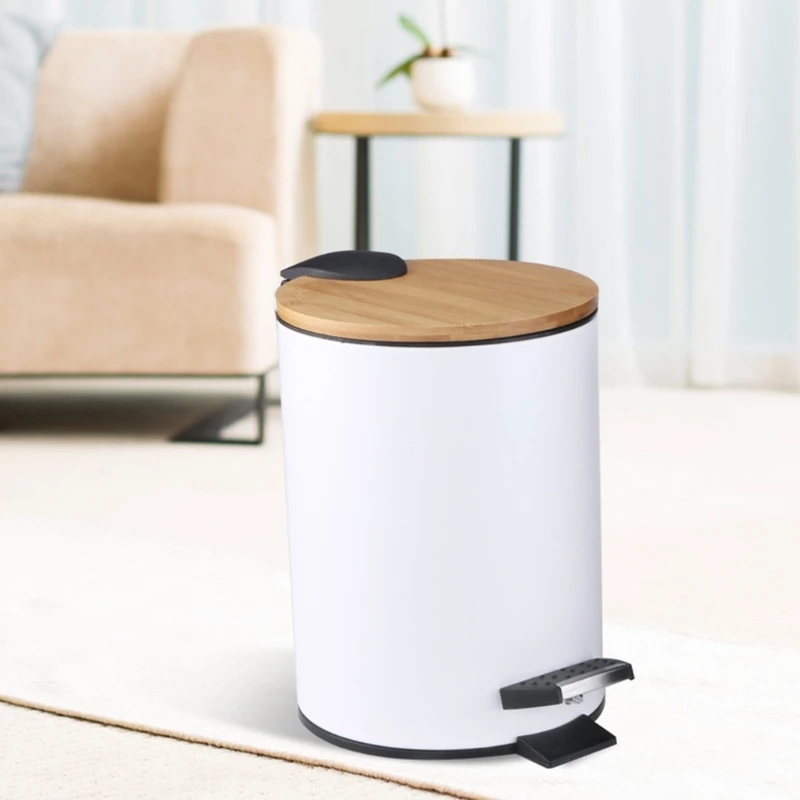 3/5L 木製フリップステップゴミ箱ゴミ箱廃棄物容器オーガナ - Home Bathroom Trash Can のレビューと価格