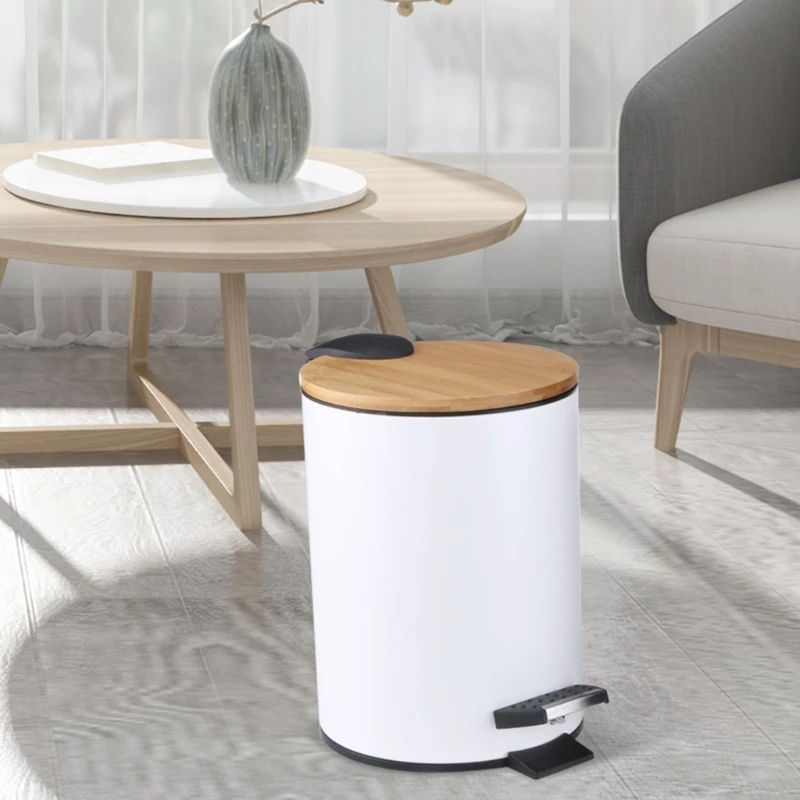 3/5L 木製フリップステップゴミ箱ゴミ箱廃棄物容器オーガナ - Home Bathroom Trash Can のレビューと価格