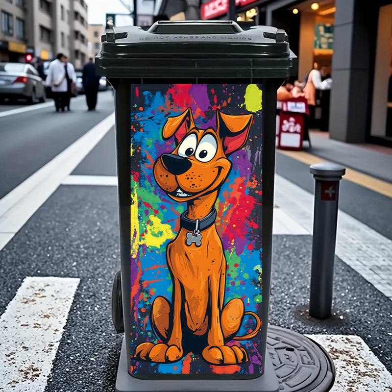 愛らしい漫画の犬のゴミ箱ステッカー - 面白いキッチン装飾、 - Home Bathroom Trash Can のレビューと価格