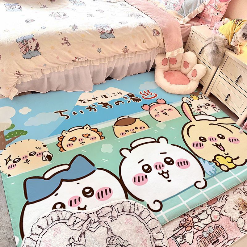 チイカワ、ハチワレ、ウサギのかわいい漫画風フェイクカシミヤラ - Home Goods Bathroom Rugs のレビューと価格