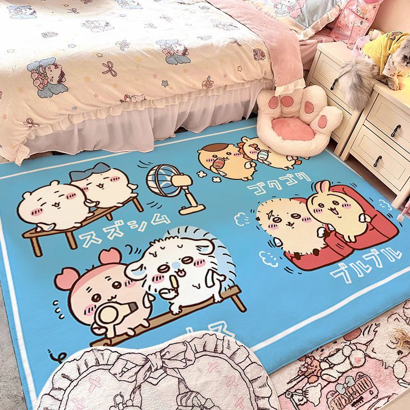 チイカワ、ハチワレ、ウサギのかわいい漫画風フェイクカシミヤラ - Home Goods Bathroom Rugs のレビューと価格