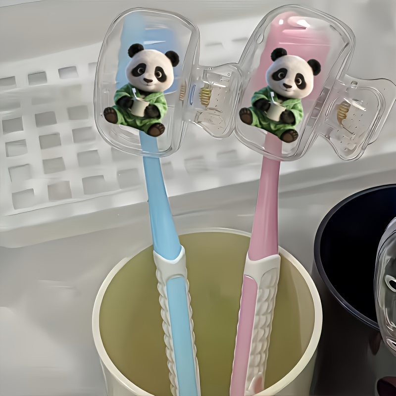 緑色のパジャマを着たかわいいパンダ 2個入りトラベル歯ブラシ - Home Essentials Bathroom Storage のレビューと価格