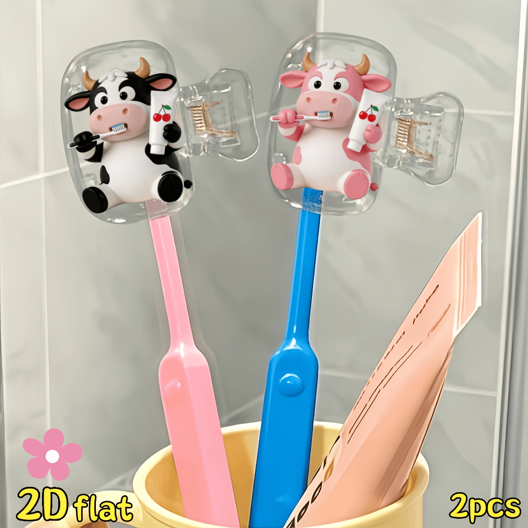 2個入り牛型歯ブラシホルダー、透明蓋付き旅行・家庭用収納オー - Home Essentials Bathroom Storage のレビューと価格