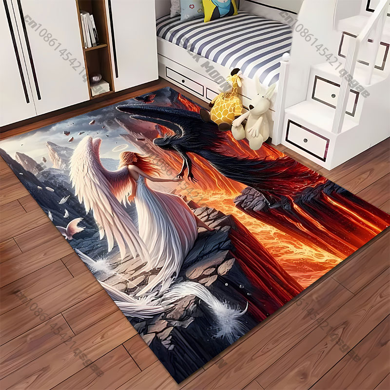 善と悪の二元性カーペットヨガリビングルームの装飾子供用クロー - Home Goods Bathroom Rugs のレビューと価格