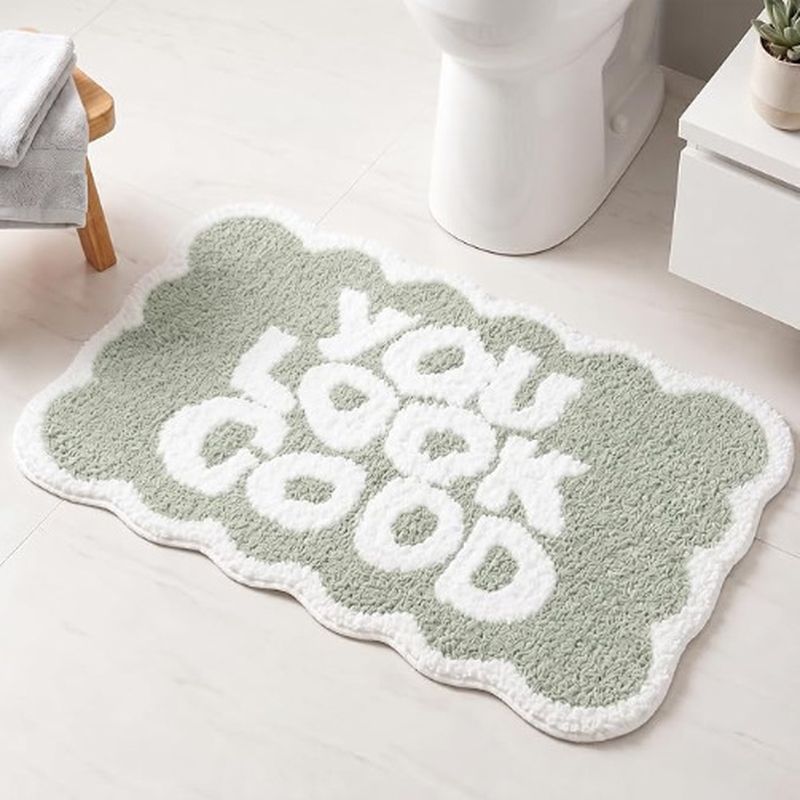 VIKAMA ユーロックグッド バスマット ピンク ウェーブ - Home Goods Bathroom Rugs のレビューと価格