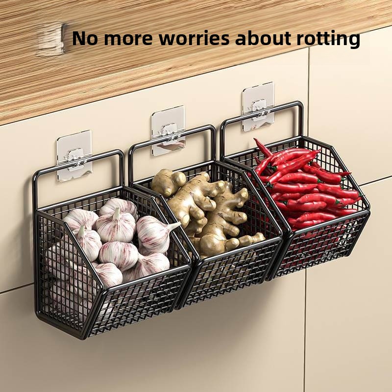 壁掛け式キッチン収納ボックス　ニンニク・玉ねぎ・生姜ホルダー - Home Essentials Bathroom Storage のレビューと価格