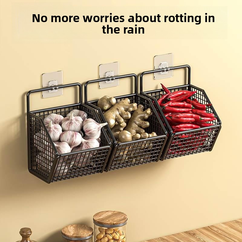 壁掛け式キッチン収納ボックス　ニンニク・玉ねぎ・生姜ホルダー - Home Essentials Bathroom Storage のレビューと価格