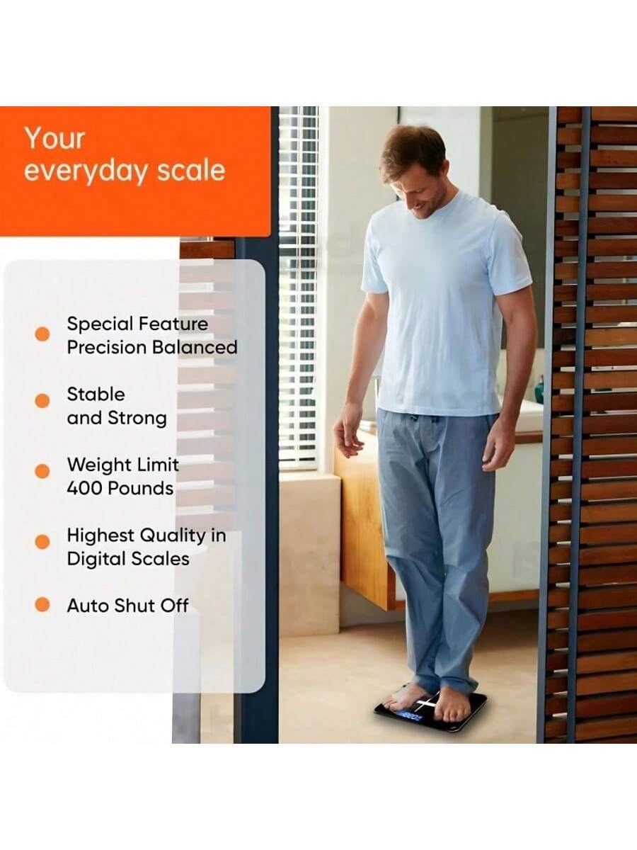 スマート多機能体脂肪＆体重計、強化ガラス製ワイドプラットフォ - Home Bathroom Scales のレビューと価格
