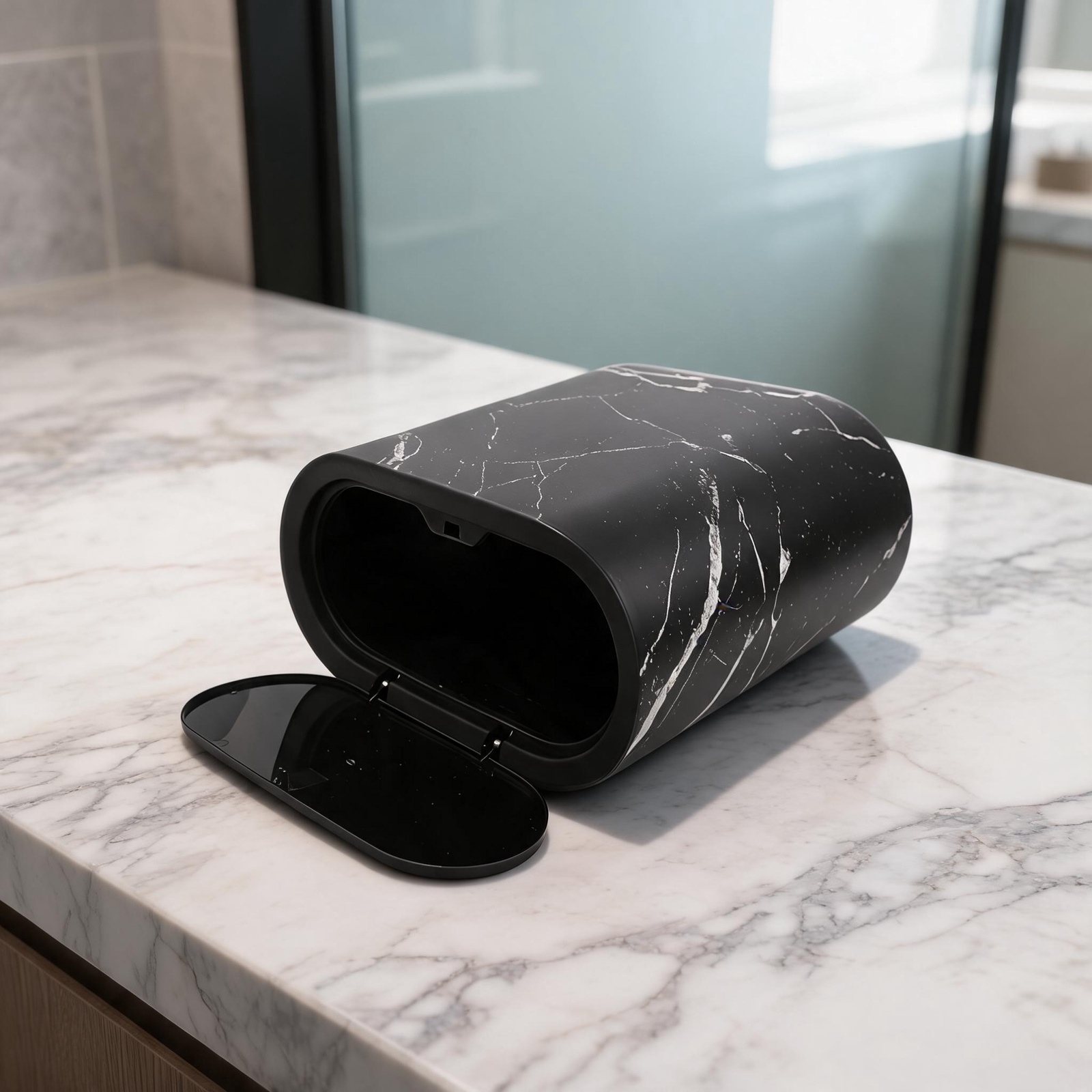 狭い場所に最適な蓋付き二重構造PP製ゴミ箱、バスルーム、キッ - Home Bathroom Trash Can のレビューと価格