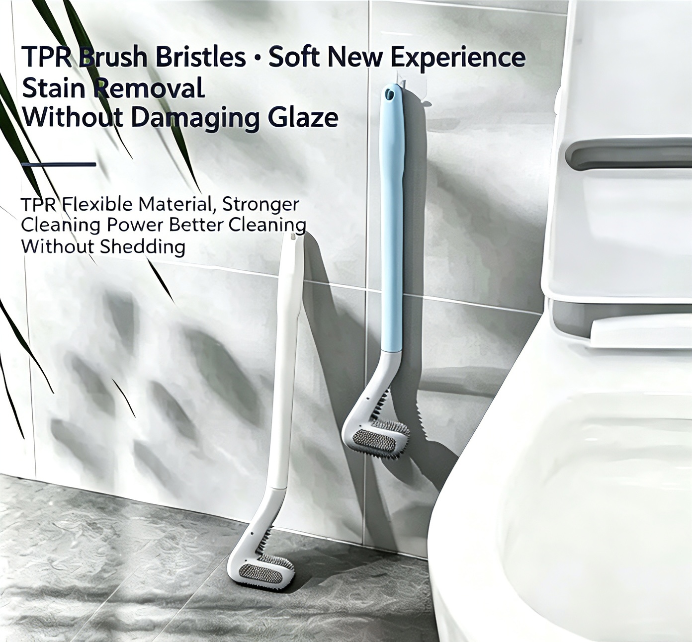シリコーントイレブラシロングハンドル壁掛け浴室掃除ブラシ行き - Home Bathroom Cleaning のレビューと価格