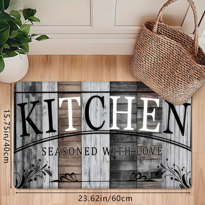 VIKAMA レトロ木目調キッチンラグアメリカンカントリース - Home Kitchen Bathroom Cleaning のレビューと価格